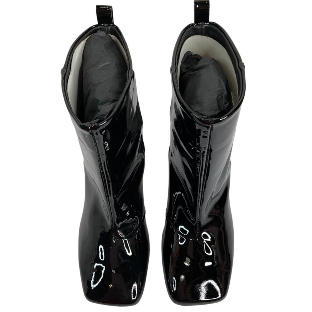 Good American Shoes Booties Womens Sz 5.5 Black Patent Block Heel $329 Nwb - Picture 5 of 12